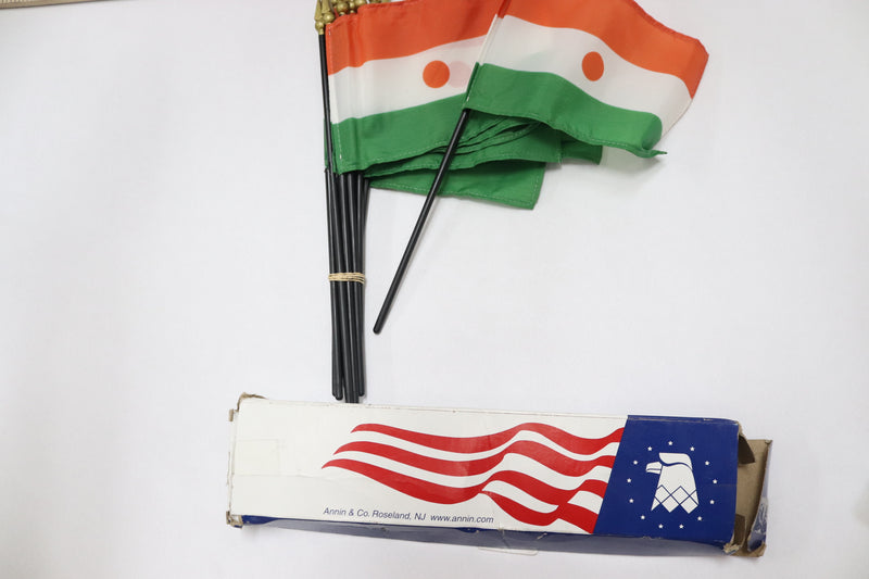(12-Pk) Niger International Hand Held Desk Table Top Polyester Flag 4" x 6"
