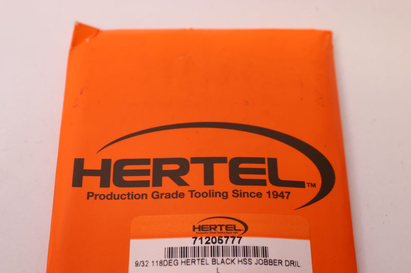 Hertel 118-Deg High Speed Steel Jobber Drill Black Oxide 9/32" 71205777 - 8 Pack