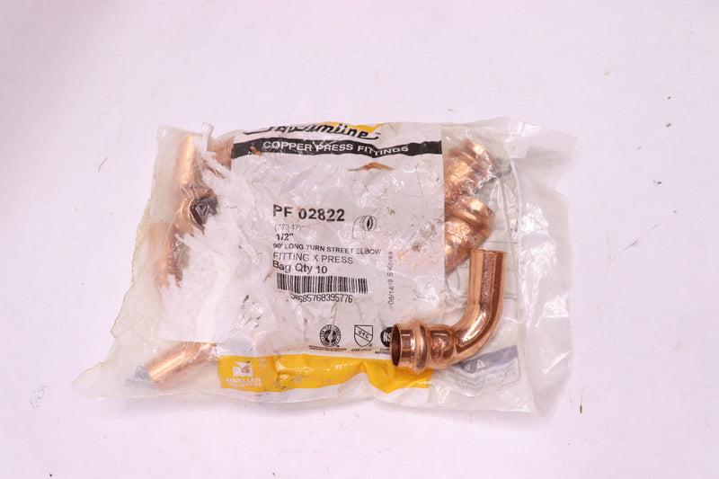 (10-Pk) Mueller 90 Degree Elbow Copper 1/2" x 1/2" PF 02822