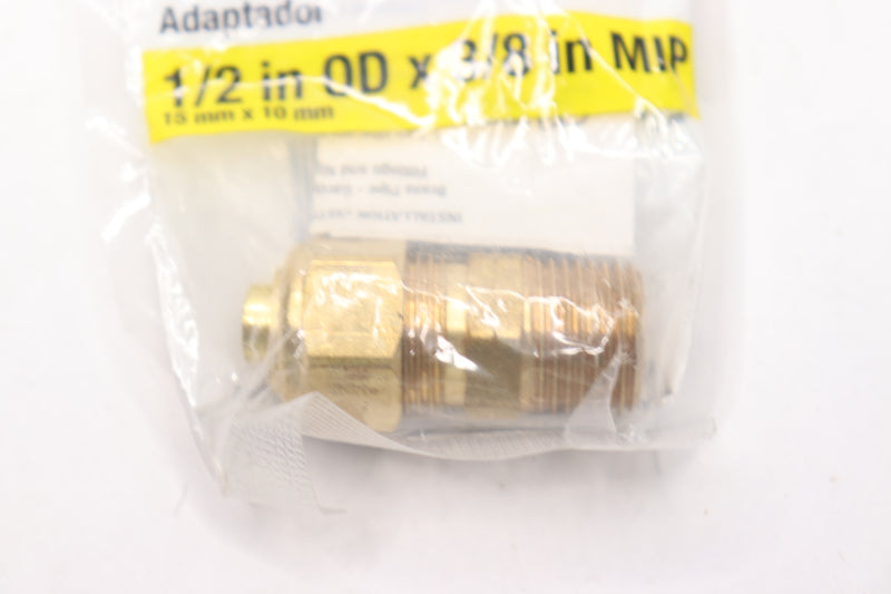Watts Compression Male Adapter Lead Free Brass 1/2" OD x 3/8" MIP LFA-220