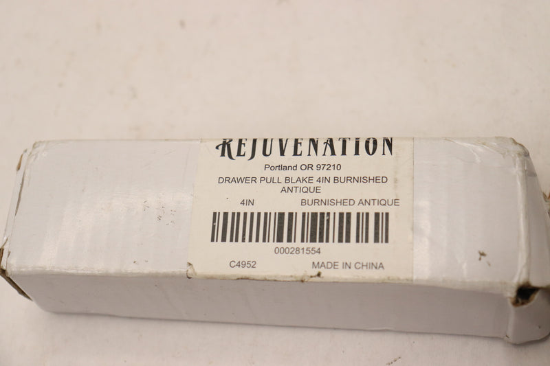 Rejuvenation Blake Drawer Pull Burnished Antique 4" 000281554 C4952
