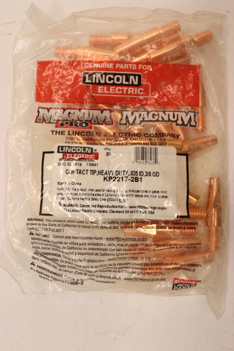 (25-Pk) Lincoln Electric Heavy Duty Contact Tip KP2217-2B1