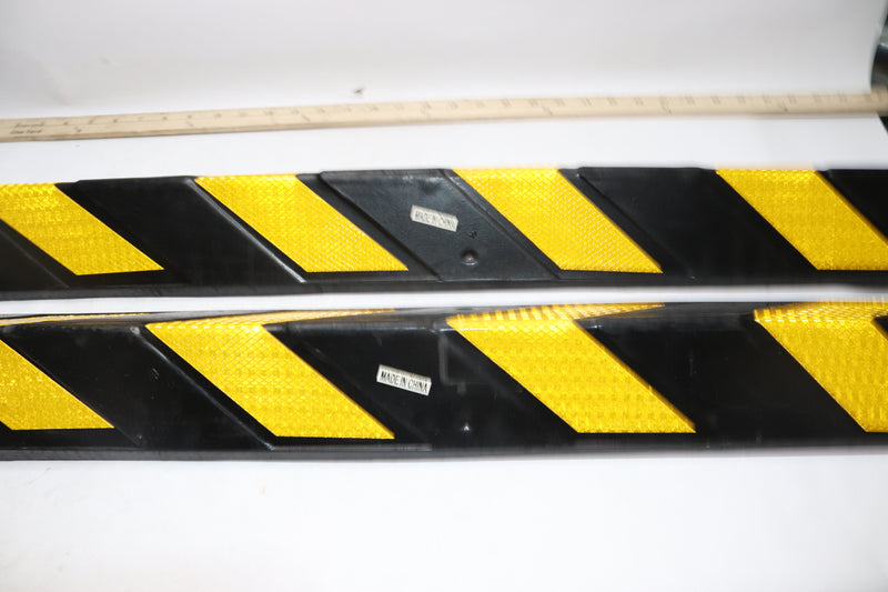 (2-Pk) Yescom Rubber Corner Guard w/ Reflective Yellow Strips 31" Length