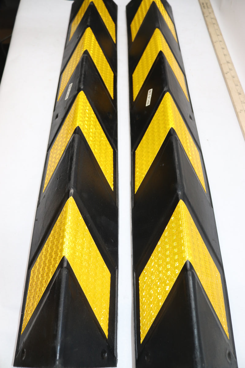 (2-Pk) Yescom Rubber Corner Guard w/ Reflective Yellow Strips 31" Length