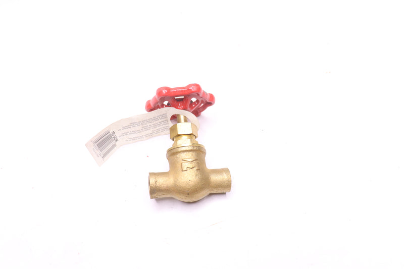 Mueller Shut Off Valve Turn Stop 125 psi Lead Free Sweat Brass 3/8" 105-502NL