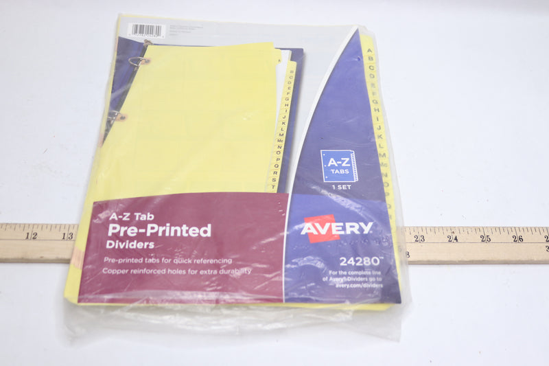 (25-Pk) Avery Preprinted Dividers Copper Reinforced A-Z Tab Set 24280