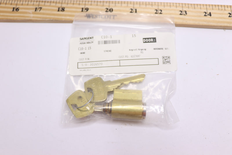 Sargent Cylindrical Lever Lock Cylinder with 2 Keys C10-1