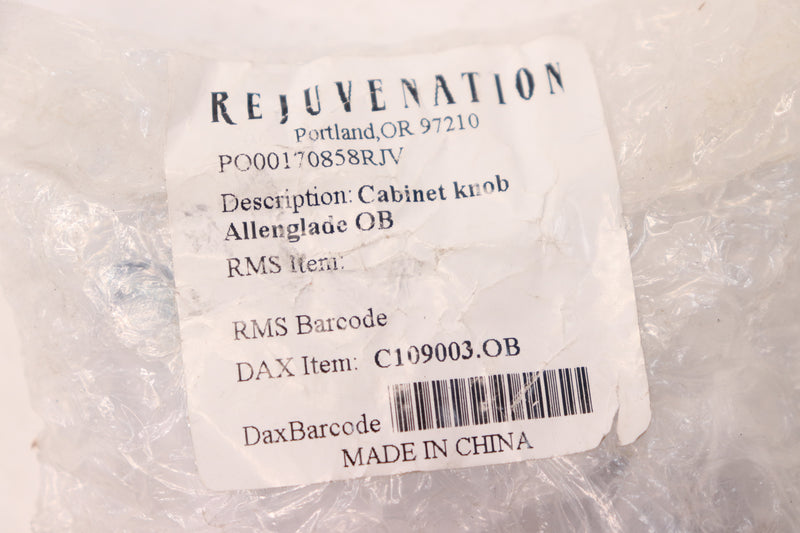 Rejuvenation Allenglade Cabinet Knob C109003.OB