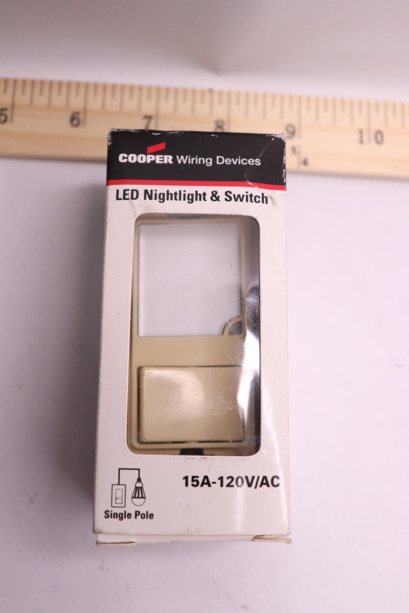Cooper Dimmable LED Nightlight & Switch 15A 120VAC Ivory 7738V-BOX
