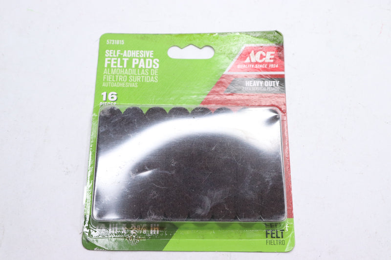 (16-Pk) Ace Self Adhesive Round Felt Pad Brown 1/2" x 2-5/8" 5731815