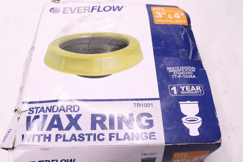 Everflow Wax Ring Gasket w/ Plastic Flange 3" & 4" Lines TR1001