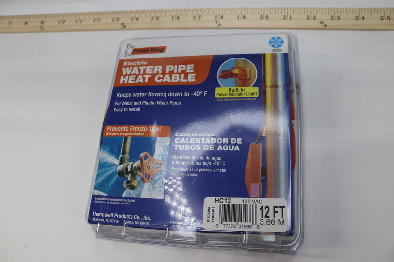 Frost King Automatic Electric Heat Kit Heating Cables 120V 7W Black 12' HC12A