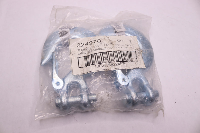 (2-Pk) Mibro Slip Clevis Hook with Latch 3/8" 224970