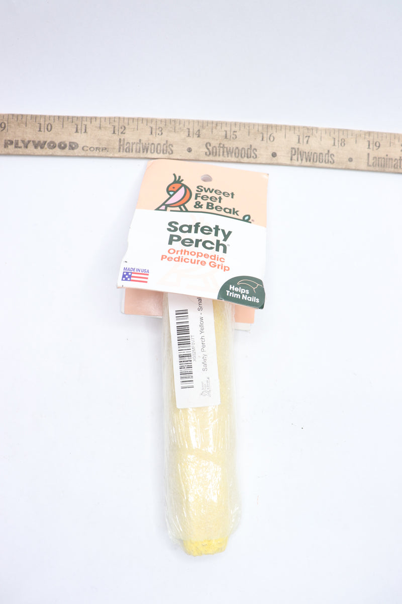 Sweet Feet and Beak Comfort Grip Natural Patented Safety Perch Yellow Small