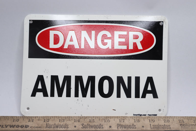 SmartSign Danger Ammonia Sign Aluminum 10" x 7" 6S8T