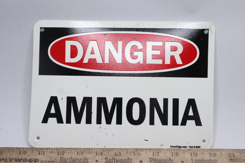 SmartSign Danger Ammonia Sign Aluminum 10" x 7" 6S8T