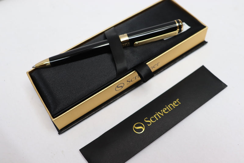 Scriveiner Ballpoint Pen Stunning Luxury Black Lacquer SVRB00002
