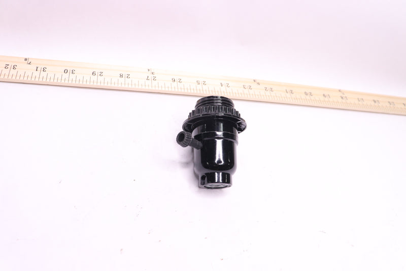 Satco Socket Cap w/ Metal Bushing Less Set Screw Black 80-1070