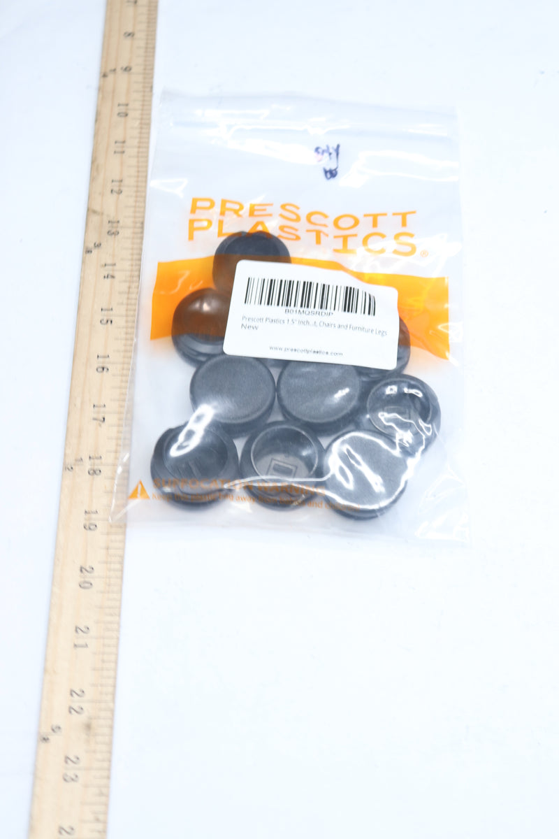 (10-Pk) Prescott Plastics Round Plug Insert Plastic Black 1.5"
