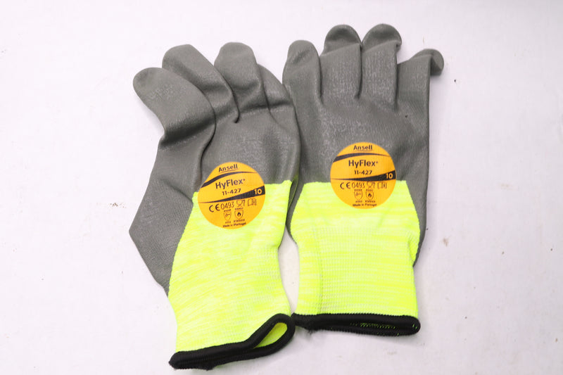 (Pair) Ansell Cut Resistant Gloves Gray/Yellow 10 11-427