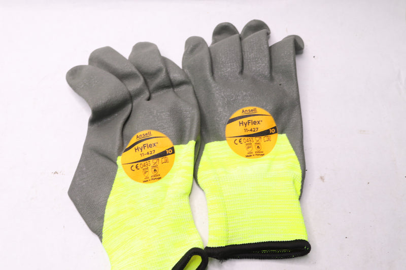 (Pair) Ansell Cut Resistant Gloves Gray/Yellow 10 11-427