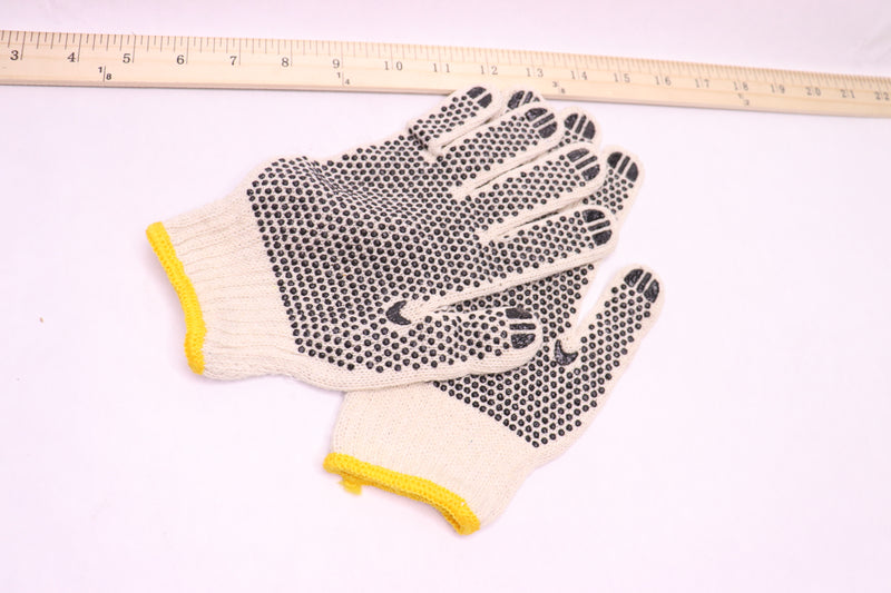 (8-Pair) Condor General Purpose Knit Wrist Gloves Polyester/Cotton/PVC 7 Gauge L