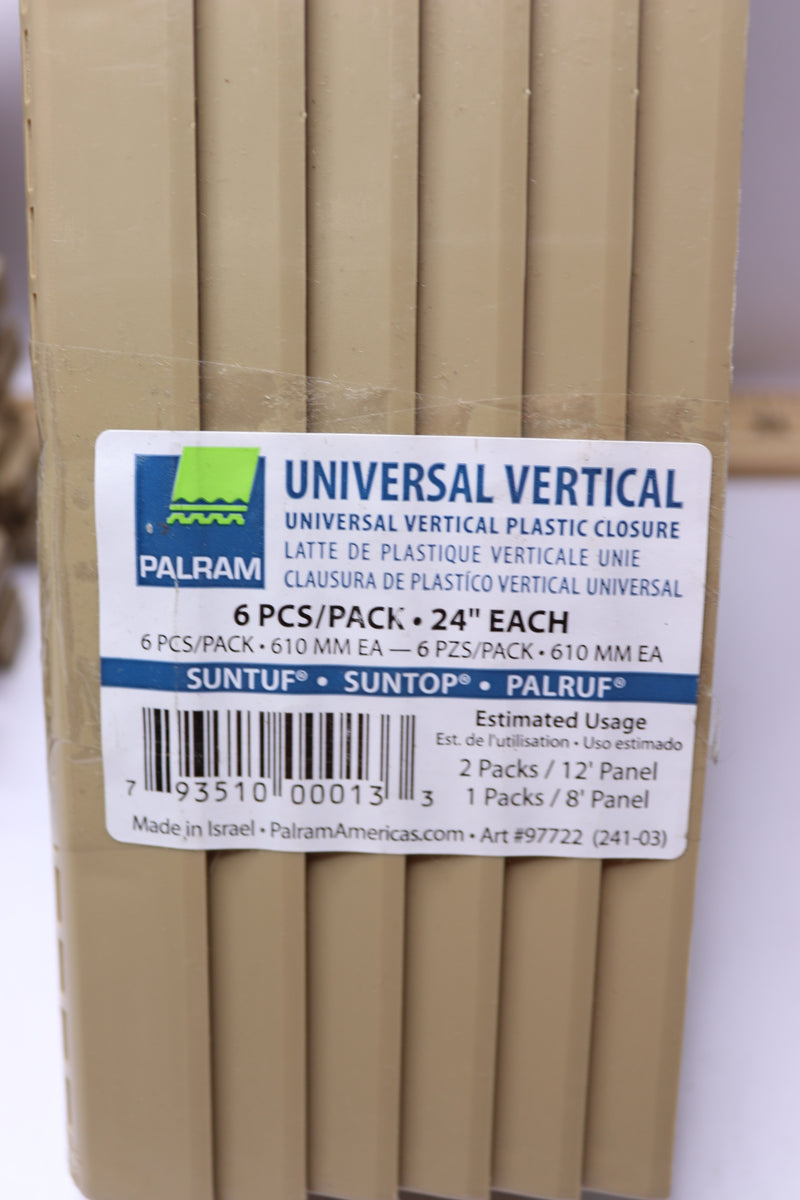 (6-Pk) Palram Suntuf Universal Vertical Closure Plastic 24" 97722