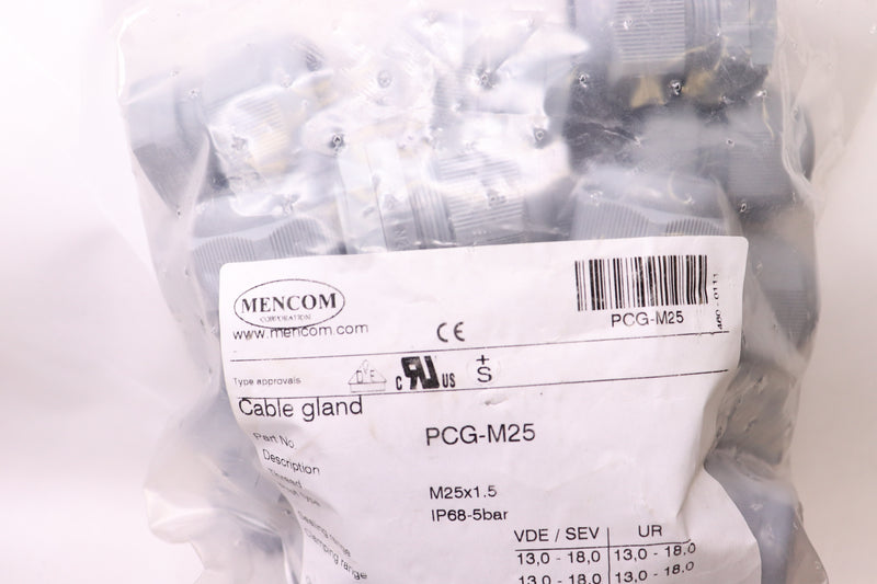 Mencom Plastic Cable Gland PCG-M25 50-Pack