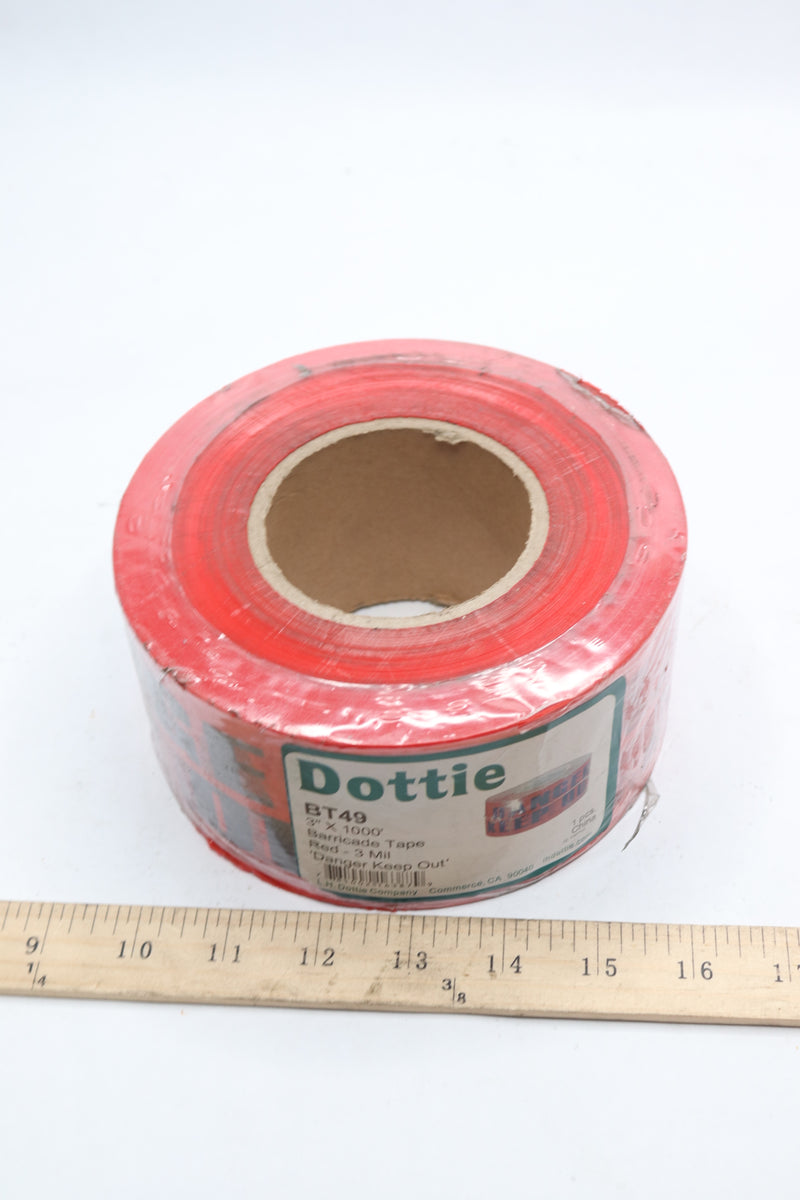 L.H. Dottie Danger Keep Out Barricade Tape Red 3" Width x 1000' L BT49