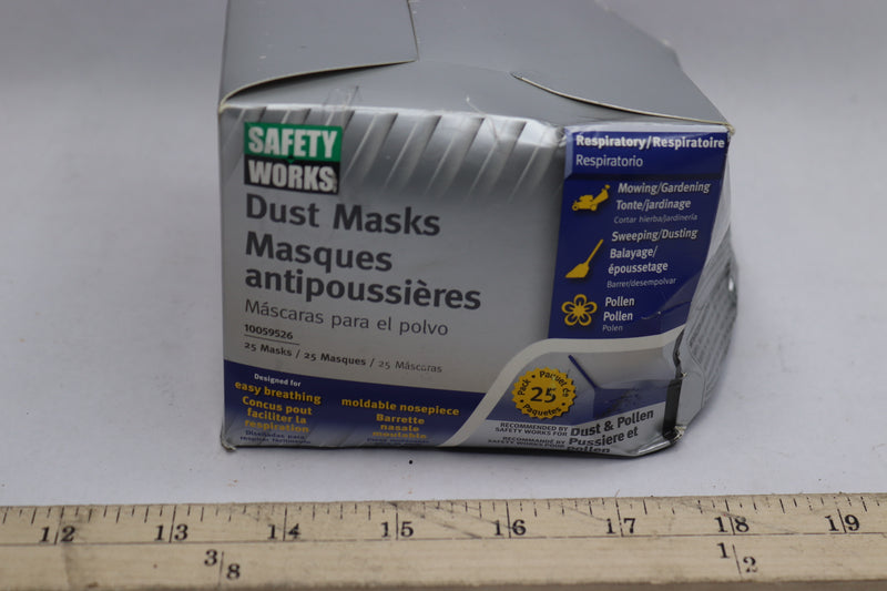 (25-Pk) Safety Works Dust Masks For Non Toxic Dusts 10059526