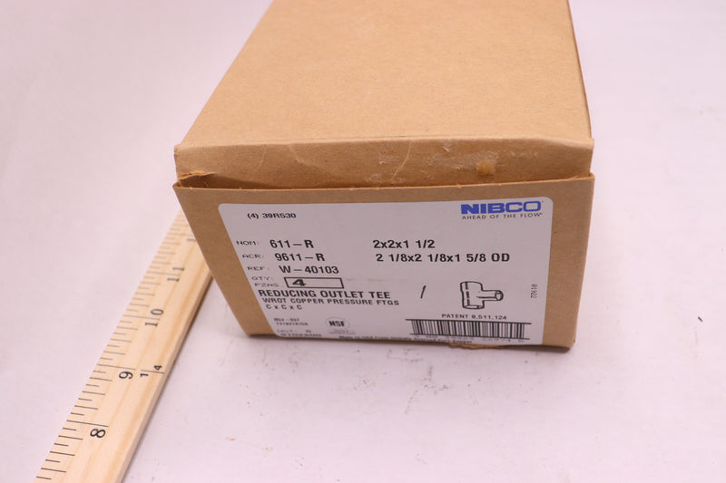 (4-Pk) Nibco Reducing Outlet Tee 2" x 2" x 1-1/2" 39R530