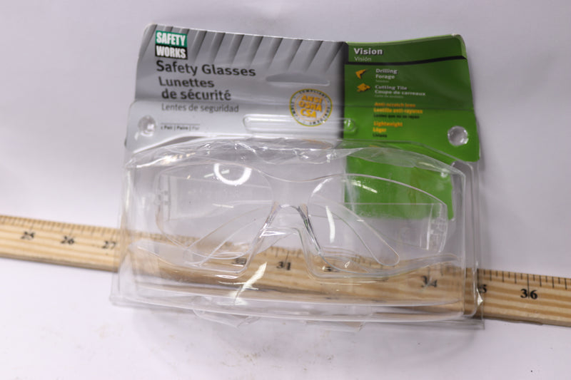 Safety Works Close-Fitting Safety Glasses Clear Lens 10006315