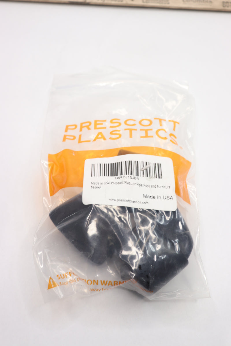 (4-Pk) Prescott Plastics Flexible End Cap Tall Rubber Black 1.75"