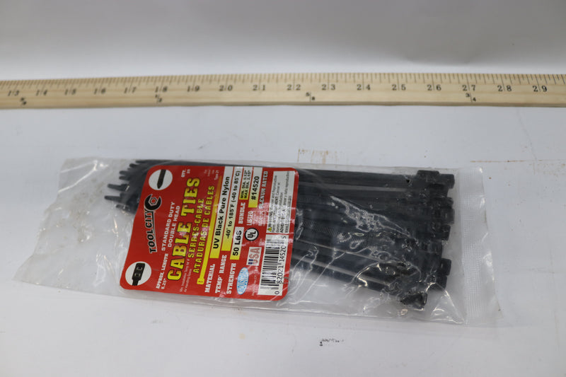 (25) Tool City Cable Ties Black 8.25&quot; L