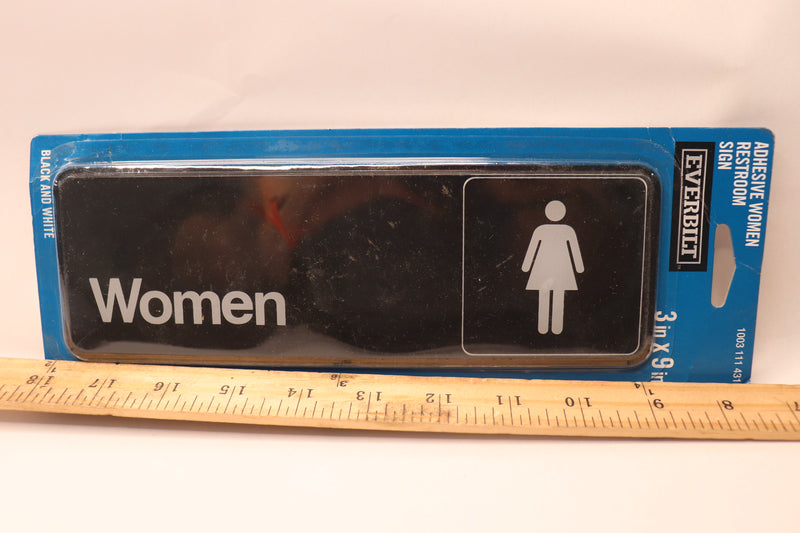 Everbilt Women's Restroom Sign Plastic 3" x 9" 1003111431