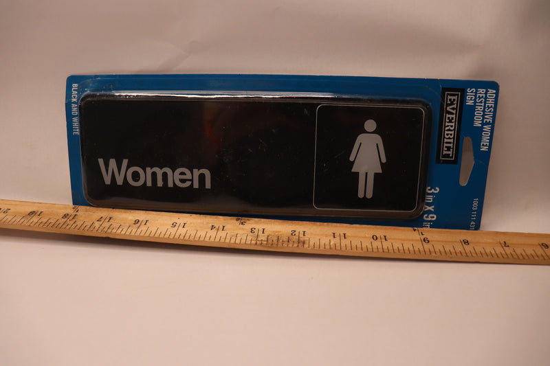 Everbilt Women's Restroom Sign Plastic 3" x 9" 1003111431