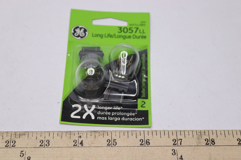 (2-Pk) GE 3057 Long Life Miniature Bulb Back-Up/Reverse Light LED 100W 3057LL/BP