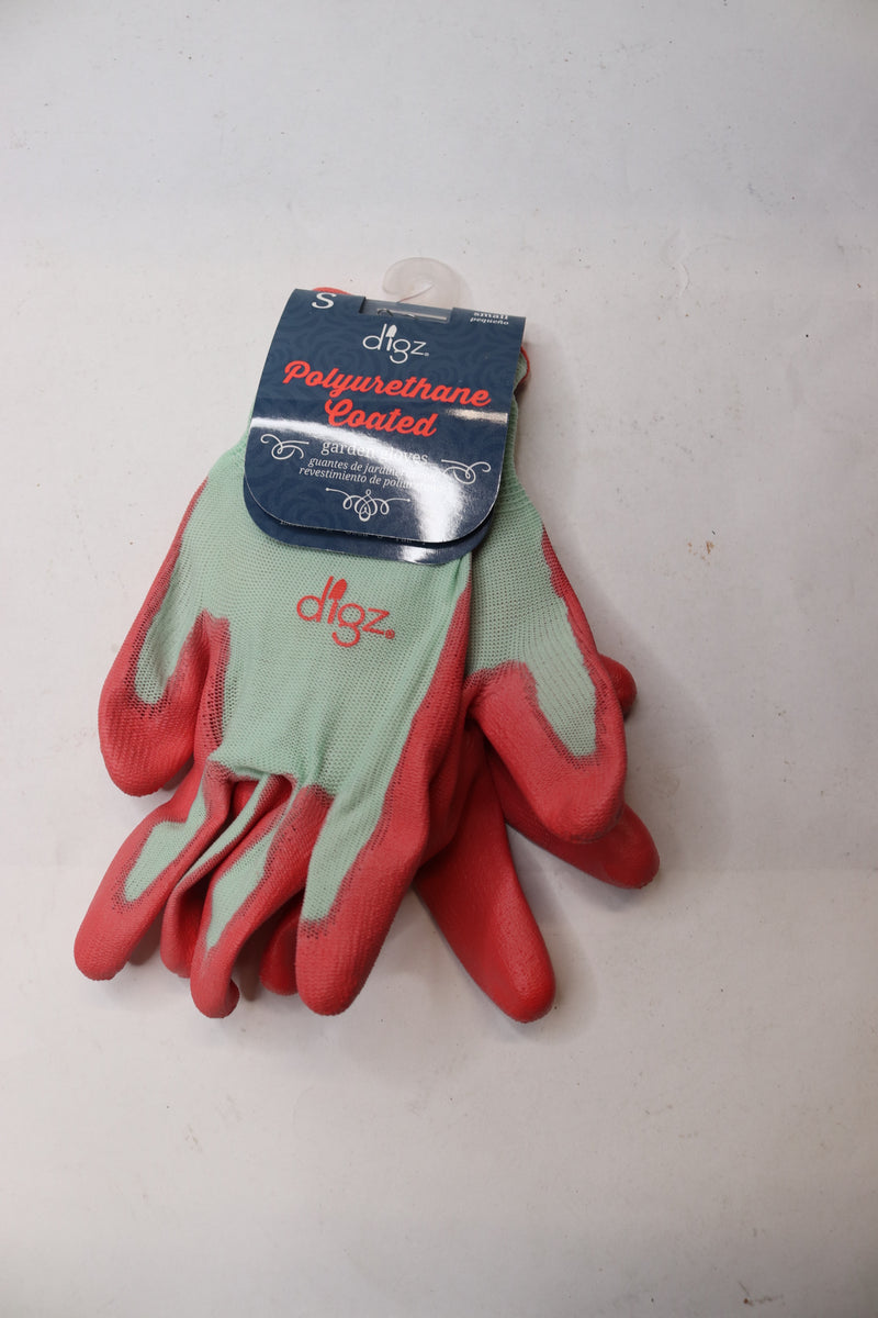 (Pair) Digz Women's Stretch Knit Garden Gloves w/Polyurethane Coating Green/Pink