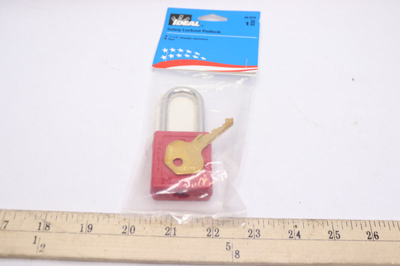 Ideal Padlock w/ Key Red 1-1/2" Shackle 44-916