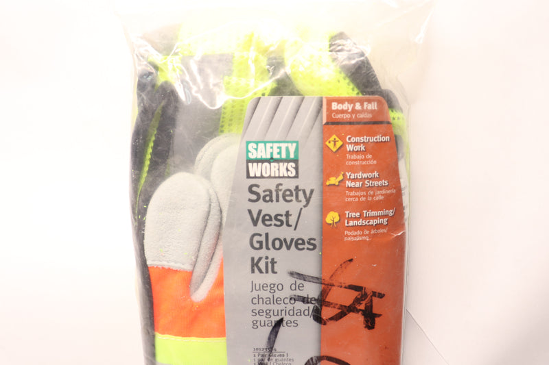 Safety Works Safety Vest & Glove Combination Kit 10123584
