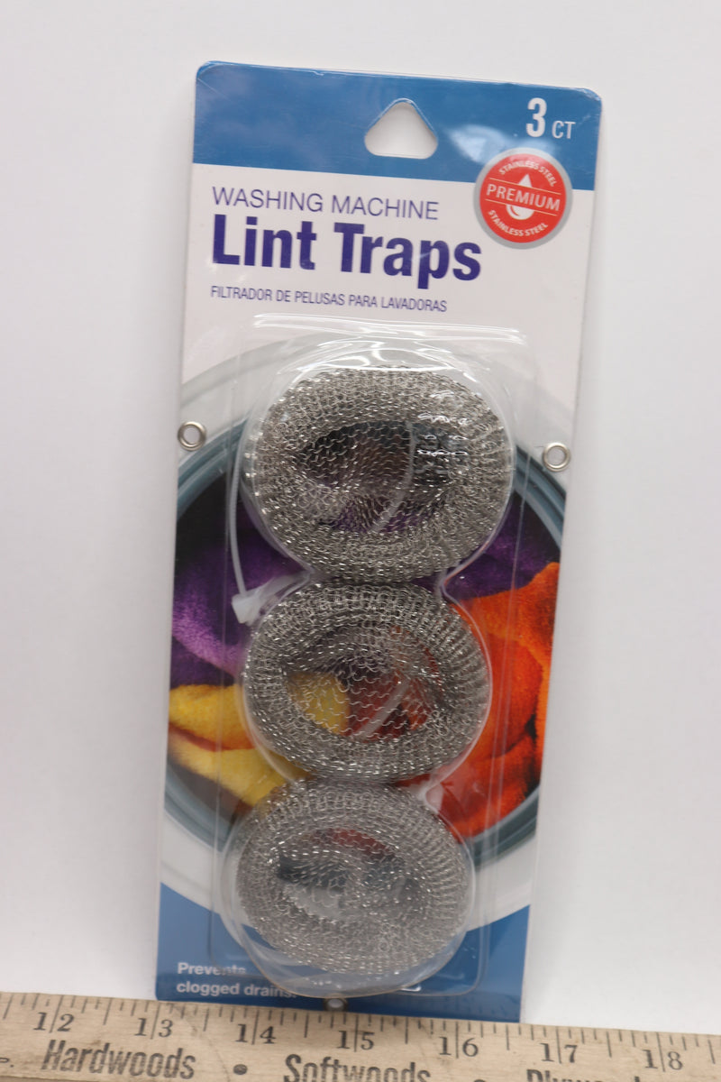 (3-Pk) Jacent Washing Machine Lint Traps Stainless Steel 16775