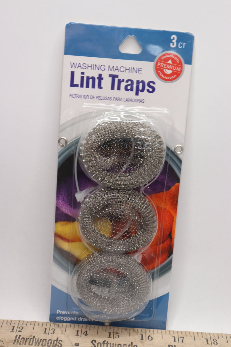 (3-Pk) Jacent Washing Machine Lint Traps Stainless Steel 16775
