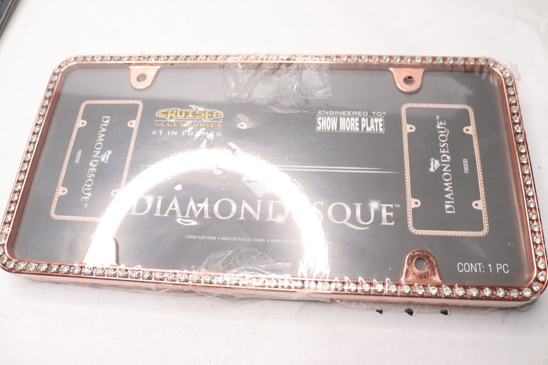 Cruiser Accessories Diamondesque License Plate Frame Rose Gold/Clear 18000