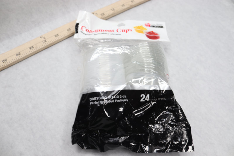 (24-Pk) Jacent Condiment Cups With Lids Plastic 24oz. 16504