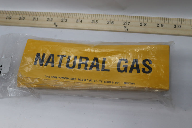 (106-Pk) Seton Code Economy Self-Adhesive Pipe Markers Natural Gas