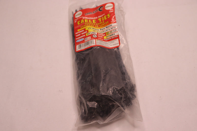 (100-Pk) Tool City Standard Duty Cable Ties Pure Nylon UV Black 8" 14061