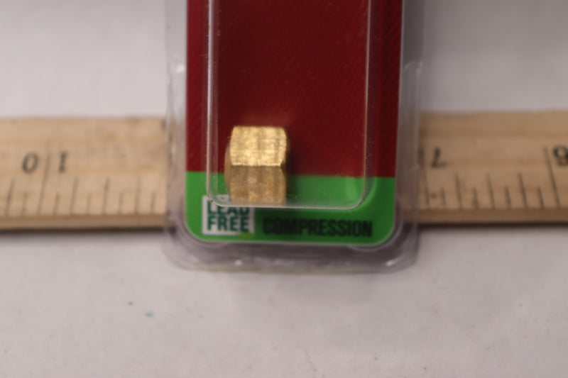 Ace Yellow Brass Cap Compression to Compression 5/16" Dia. x 5/16" Dia. 4501045