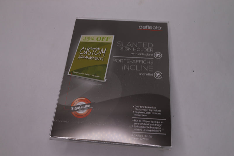 Deflecto Anti-Glare Sign Holder Clear 11" x 8.5" x 2.5" 879701