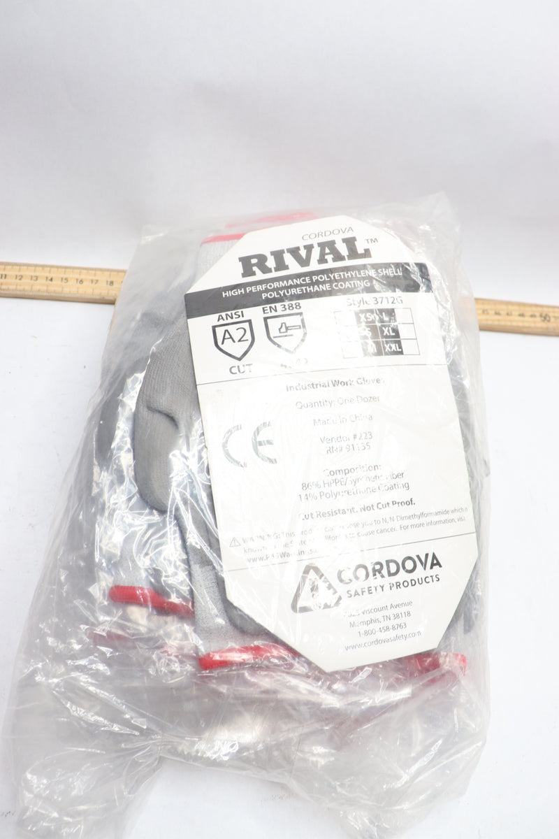 (12-Pairs) Cordova Gloves Polyurethane Palm Coating Gray 13-Gauge HPPE Shell A2