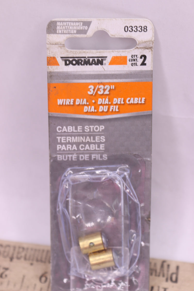 (2-Pk) Dorman Cable Stops Brass 3/32" Wire Dia. 03338